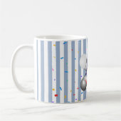 Mug Mugue rayée bleue et blanche Mât de barbier (Gauche)