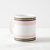 Mug Mugue rayure noire Or rose et blanc (Devant gauche)