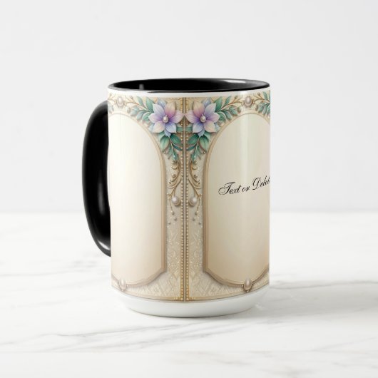 Mug Mugueuse à cadre floral décoratif (Devant gauche)