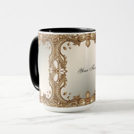 Mug Mugueuse à cadre orné doré (Devant gauche)
