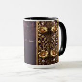 Mug Mugueuse Ornementale Florale Dorée (Devant droit)