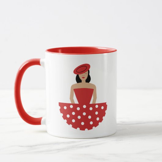 Mug Mujer vestida con un traje de flamenco (Gauche)