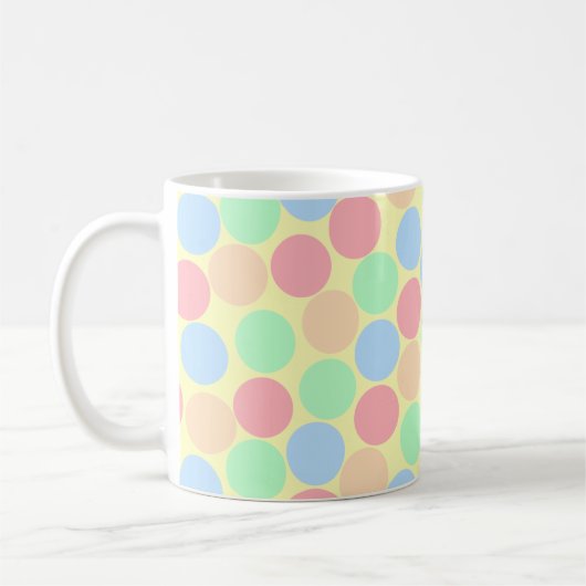 Mug Multi-Color Pastel Dots Pattern (Gauche)