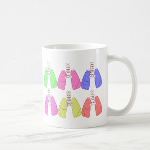 Mug Multi de poumons coloré--Conception de thérapeut