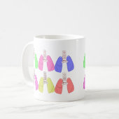 Mug Multi de poumons coloré--Conception de thérapeute (Devant gauche)