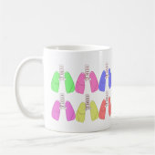 Mug Multi de poumons coloré--Conception de thérapeute (Gauche)