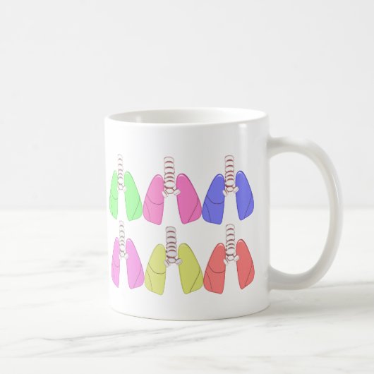 Mug Multi de poumons coloré--Conception de thérapeute (Droite)