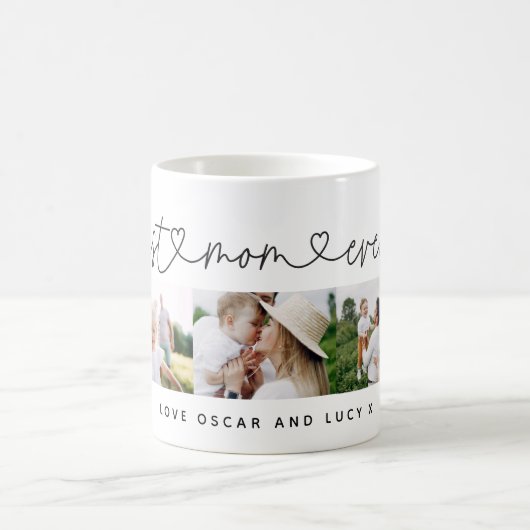 Mug Multi photo moderne typographie script meilleur ma (Centre)