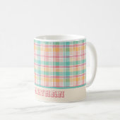 Mug Multicolor À damiers Plaid Personnalisé (Devant droit)