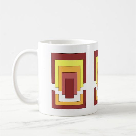 Mug Multicolor Abstrait rectangle (style les années 70 (Gauche)