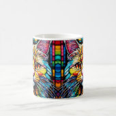 Mug Multicolor Chat 708 Vitre tendu Style mosaïque (Centre)