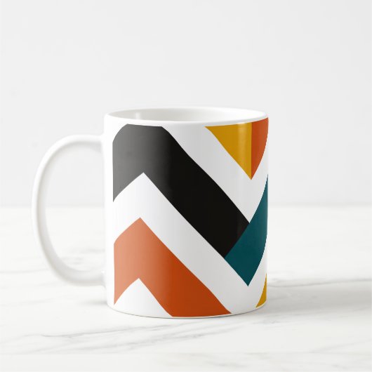 Mug Multicolor Chevron Geometric Pattern (Gauche)