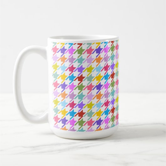 Mug Multicolor Houndstooth+Motif blanc (Gauche)