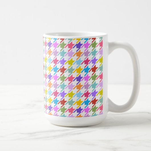Mug Multicolor Houndstooth+Motif blanc (Droite)