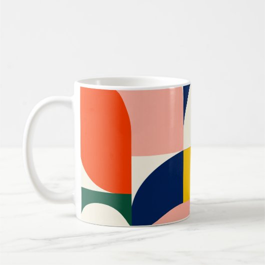 Mug Multicolor Rounded Geometric Composition (Gauche)