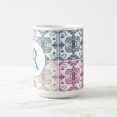 Mug Multicolor Tiles w/ Initial (Centre)