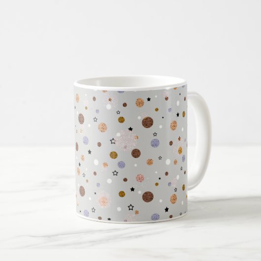 Mug Multicolored polka dots on gray. (Devant droit)