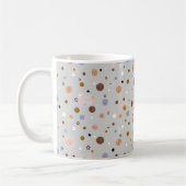 Mug Multicolored polka dots on gray. (Gauche)
