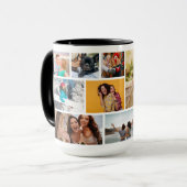 Mug Multiphoto Collage moderne Nom personnalisé (Devant gauche)