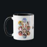 Mug Multiphoto Collage simple moderne personnalisé<br><div class="desc">Multi Photo Collage Simple Modern Personnalisé Nom Hexagon Motif Mug présente un montage photo de vos photos préférées en forme d'hexagone. Personnalisé avec votre nom. Parfait pour l'anniversaire, Noël, Fête des Mères, Fête des pères, Grands-parents, frère, soeur, meilleur ami et plus. CONSEIL PHOTO : centrez vos photos avant de les...</div>