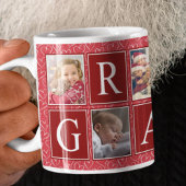 Mug Multiphoto Red Heart Motif grand-père photo