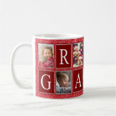 Mug Multiphoto Red Heart Motif Grandma Photo (Gauche)