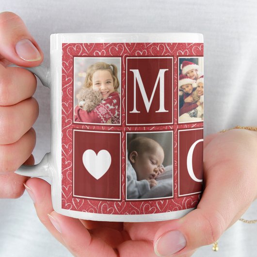 Mug Multiphoto Red Heart Motif maman photo