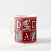 Mug Multiphoto Red Heart Motif Papa Photo (Devant gauche)