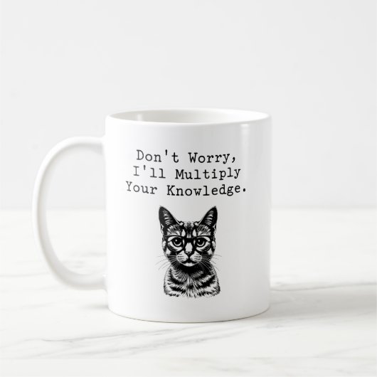 Mug Multiply Your Knowledge Math Teacher Saying (Gauche)