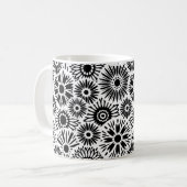Mug muqueuse florale noire et blanche (Devant gauche)