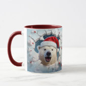 Mug Mur de neige de l'ours polaire du Père Noël (Gauche)