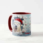 Mug Mur de neige de l'ours polaire du Père Noël (Devant gauche)