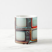 Mug Mur de pile téléviseur rétro coloré (Centre)