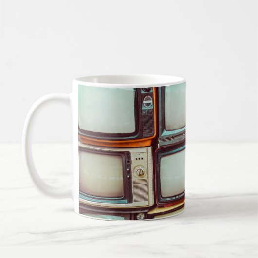 Mug Mur de pile téléviseur rétro coloré (Gauche)