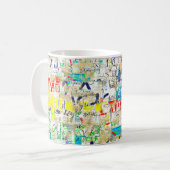 Mug Mur de rue de graffitis. Grunge wallart, rue, dos (Devant gauche)