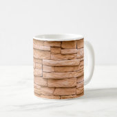 Mug mur en brique de texture beige gros plan (Devant droit)