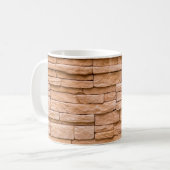 Mug mur en brique de texture beige gros plan (Devant gauche)
