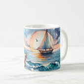 Mug Murmures de la mer au coucher du soleil (Devant droit)