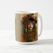 Mug « Muse intemporelle » – Portrait d'une horloge à c (Devant droit)