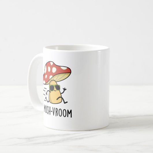Mug Mush-vroom Funny Pun de Champignons Rapides (Devant gauche)