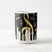 Mug Music Note Clés de piano or de luxe (Centre)