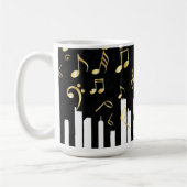 Mug Music Note Clés de piano or de luxe (Gauche)