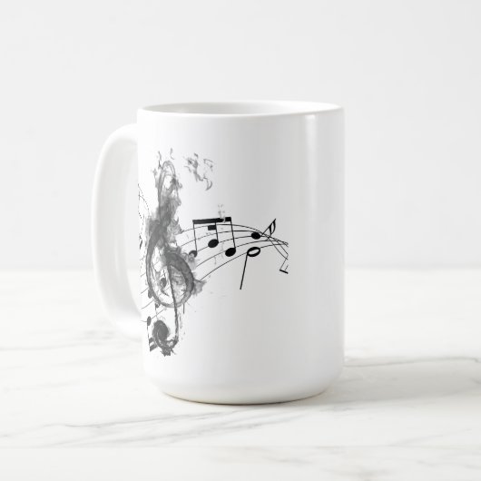 Mug Music Note Luxe noir et blanc (Devant gauche)