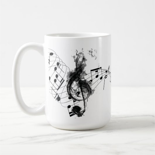 Mug Music Note Luxe noir et blanc (Gauche)