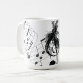 Mug Music Note Personnalisé noir et blanc (Devant gauche)