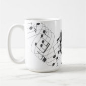 Mug Music Note Personnalisé noir et blanc (Gauche)