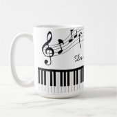 Mug Music Notes Piano Personalized Custom Colors (Gauche)