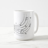 Mug Musical note wave, black line clipart (Devant droit)
