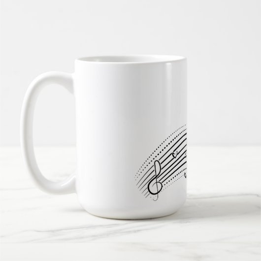 Mug Musical note wave, black line clipart (Gauche)