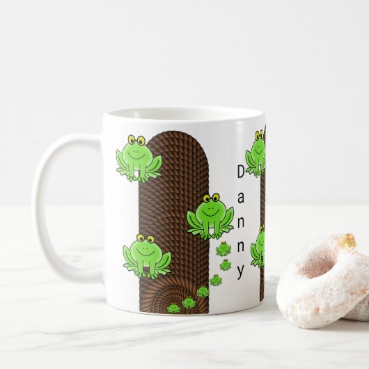 Mug Musique à corde de grenouilles vertes (Avec donut)